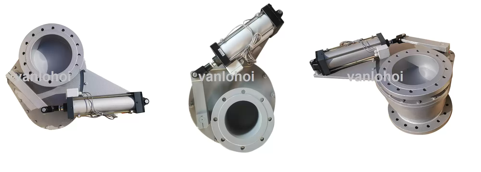 van cửa gốm đĩa xoay điều khiển khí nén pneumatic ceramic rotary gate valve
