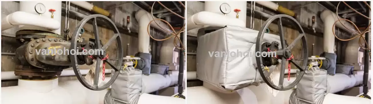 túi bảo ôn giữ nhiệt cho van cửa insulation jacket for gate valve